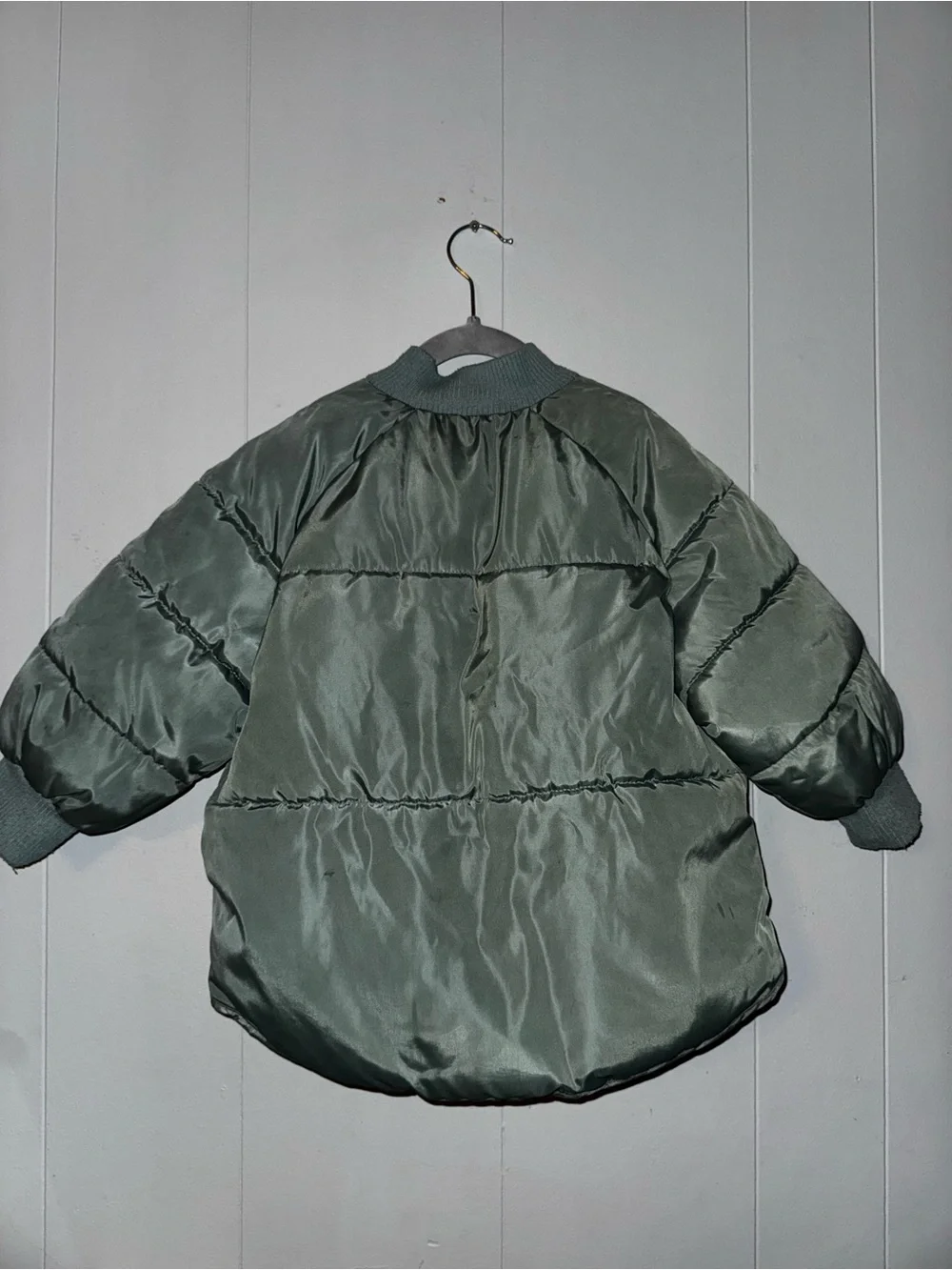 Zara Green Puffer Bomber Jacket